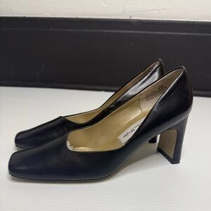 Bellini Classic Black Leather Heels